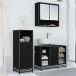 vidaXL Ensemble de mobilier de salle de bain 3 Pièces Chêne noir