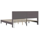 vidaXL Cadre de lit avec bandes LED Gris 200 x200 cm Simili cuir