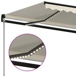 vidaXL Auvent manuel rétractable avec LED 600x350 cm Crème