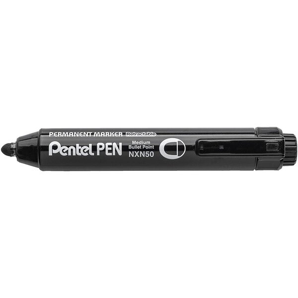 Marqueur permanent nxn50 rétractable  noir x 12 pentel