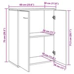 vidaXL Buffet vieux bois 60x30x75 cm bois d'ingénierie
