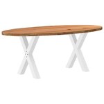 vidaXL Table à manger marron clair bois de chêne massif ovale