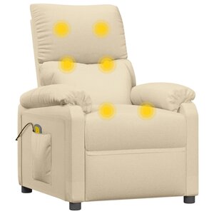 vidaXL Fauteuil de massage Crème Tissu