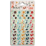 55 mini stickers epoxy Automne - Feuilles, renards et écureuils