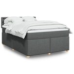 vidaXL Sommier à lattes de lit avec matelas Gris foncé 160x200cm Tissu
