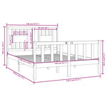 vidaXL Cadre de lit Blanc Bois massif 140x190 cm