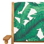 vidaXL Ensemble de bistro 3 Pièces motif de feuilles tissu et bois massif