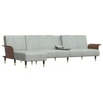 vidaXL Canapé-lit en forme de L gris clair 279x140x70 cm velours