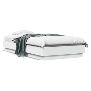 vidaXL Cadre de lit sans matelas blanc 90x190 cm bois d'ingénierie