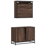 vidaXL Ensemble de meubles de salle de bain 2 Pièces Chêne marron