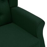 vidaXL Fauteuil avec repose-pied Vert foncé Tissu