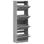 vidaXL Armoire à chaussures 4 tiroirs rabattables sonoma gris