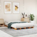 vidaXL Lit de palette sans matelas cire marron 140x200 cm pin massif