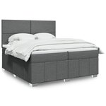 vidaXL Sommier à lattes de lit avec matelas Gris foncé 200x200cm Tissu