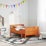 vidaXL Cadre de lit avec matelas Brun cire 80 x 200 cm Pin massif