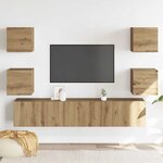 vidaXL Meubles TV muraux 6 Pièces chêne artisanal bois d'ingénierie