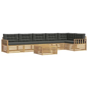 vidaXL Ensemble de canapés d'extérieur 7 Pièces Blanc et anthracite