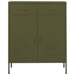 vidaXL Armoire de rangement Vert olive 80x35x101 5 cm Acier