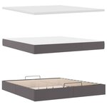 VidaXL Cadre de lit ottoman avec matelas gris 160x200 cm similicuir