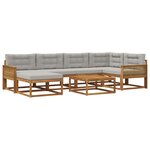 vidaXL Ensemble de canapés d'extérieur 7 Pièces Naturel et gris clair