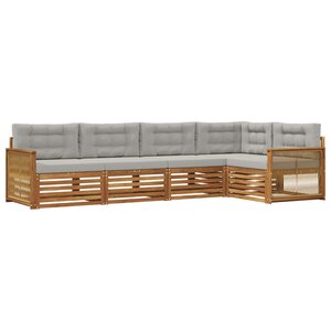 vidaXL Ensemble de canapés d'extérieur 5 pc Naturel et gris clair