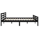 vidaXL Cadre de lit sans matelas noir bois massif 200x200 cm