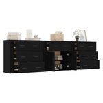 vidaXL Buffets 3 Pièces noir bois d'ingénierie