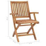 vidaXL Chaises pliables de jardin avec coussins 6 Pièces Bois de teck