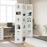 vidaXL Cloison de séparation 3 panneaux blanc bois de paulownia massif