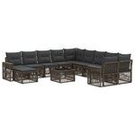vidaXL Ensemble de canapé de jardin 12 pc Gris et Gris foncé polyrotin