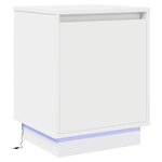 vidaXL Table de chevet avec lumières LED Blanche 39x34 5x50 cm