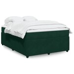 vidaXL Sommier à lattes de lit et matelas Vert foncé 140x200cm Velours