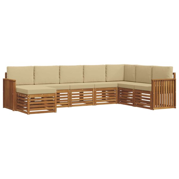 vidaXL Ensemble de canapés d'extérieur 8 Pièces Naturel et Beige