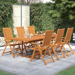 vidaXL Ensemble à manger de jardin 7 Pièces Bois d'acacia massif