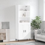 vidaXL Buffet haut Blanc 69 5x34x180 cm Bois d'ingénierie