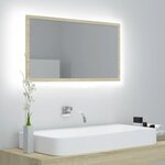 vidaXL Miroir LED de salle de bain Chêne sonoma 80x8 5x37 cm Acrylique