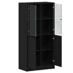 vidaXL Haut Armoire Noir 68 x 37 x 142 cm Bois d'ingénierie