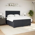 vidaXL Sommier à lattes de lit et matelas Noir 200x200 cm Velours