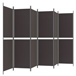 vidaXL Cloison de séparation 6 panneaux Marron 300x180 cm Tissu