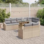 vidaXL Ensemble de canapé de jardin 9 Pièces beige et gris clair