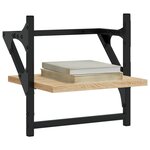 vidaXL Étagères murales avec barres 2 Pièces chêne sonoma 30x25x30 cm