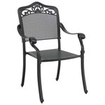 vidaXL Ensemble de salle à manger pour jardin 7 Pièces Noir Aluminium