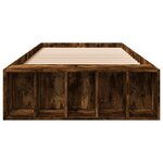 vidaXL Cadre de lit chêne fumé 90x200 cm bois d'ingénierie
