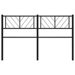 vidaXL Tête de lit métal noir 135 cm