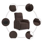 vidaXL Fauteuil inclinable électrique marron tissu microfibre