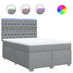 vidaXL Sommier à lattes de lit avec matelas Gris clair 140x200cm Tissu