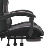vidaXL Chaise de jeu pivotante et repose-pied Noir et gris Similicuir