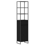 vidaXL Cabinet de salle de bain avec porte Chêne noir 40 x 30 x 180 cm