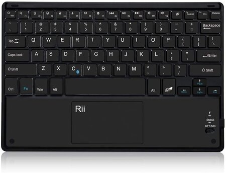 Ultra mince ovegna clavier Original Rii BT11, sans fil, Bluetooth, (Layout Espagnol), batterie rechargeable intégrée pour Windows, Android, MacOS, Linux, SmartTV, tablettes, Android, Consoles