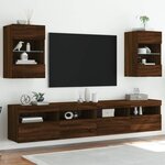 vidaXL Meubles TV muraux lumières LED 2 Pièces chêne marron 40x30x60 5 cm